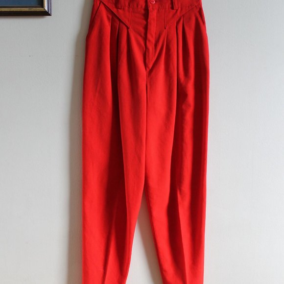 1980s Red Trousers / 24W / Editions Lifestyle - Picture 1 of 6